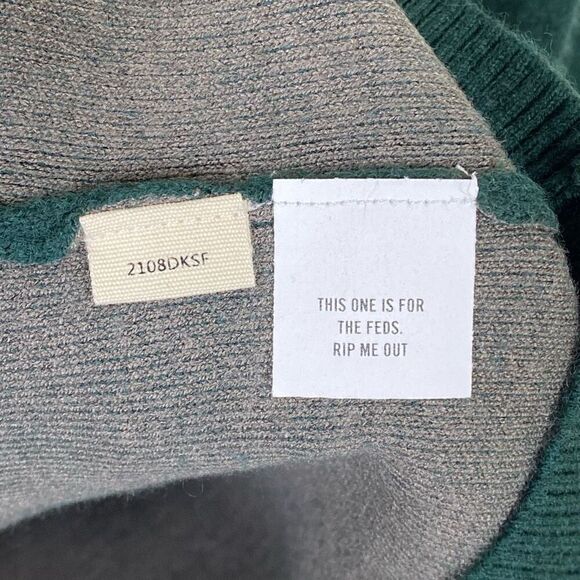 Taylor Stitch Dark Green Wool Blend Crewneck The Double Knit Sweater in Forest - Picture 4 of 6